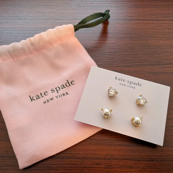 kate spade Gold and Silver Toned Earrings Set - Picture 1 of 6
